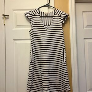 Monteau Los Angeles Mini Navy/White  Stretch Dress with Pockets Size Small